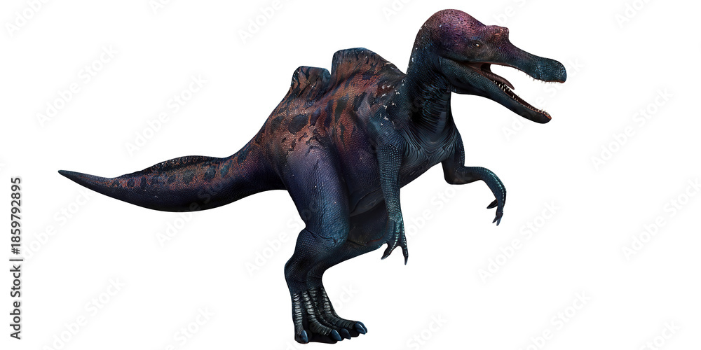 Fototapeta premium Illustration of a vibrant Spinosaurus dinosaur.