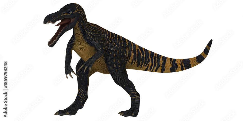 Fototapeta premium Realistic dinosaur figure on white background.