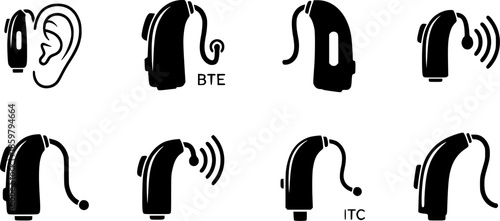 Hearing aid icon simple vector isolated symbol
