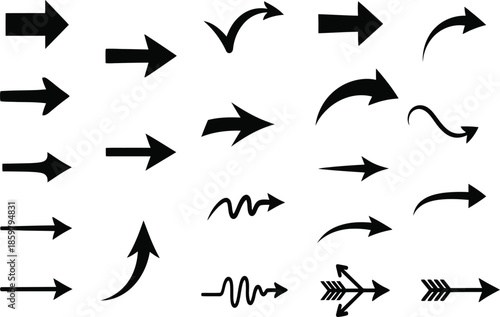 Hand drawing arrow symbols and icons collection