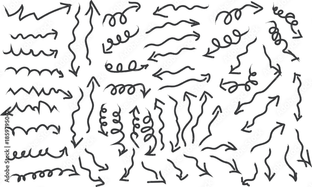 Obraz premium Hand drawing arrow designs for creative illustrations