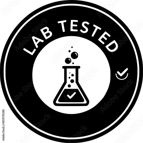 Lab tested round vector badge icon design

