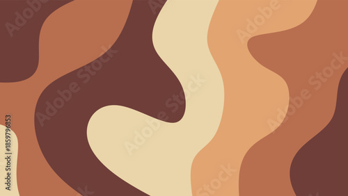 Abstract background with organic shapes and copy space. Modern aesthetic background with abstract fluid blobs. Minimalist boho design in brown and beige with blank copy space for text.