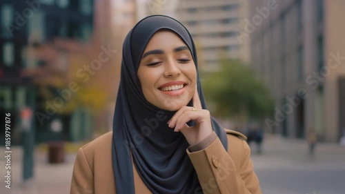 Beautiful smiling muslim woman