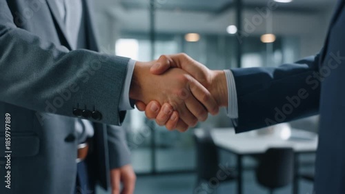 Businessmen shaking hands in a Office