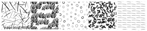 Set of seamless patterns with scribble smears