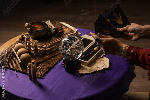 Fortune teller with crystal...