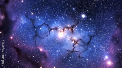 Cosmic nebulae and stars in deep space background for science or exploration