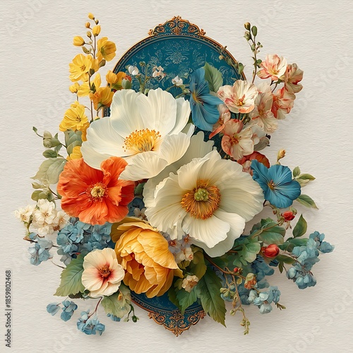 Stunning flower art design in soft watercolor tones high resolution picture