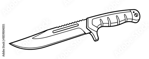 Black and white drawing of a knife