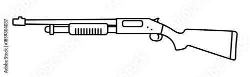 Black and white drawing of a shotgun