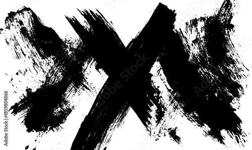 Bold black ink composition with high contrast brushstrokes for urban design