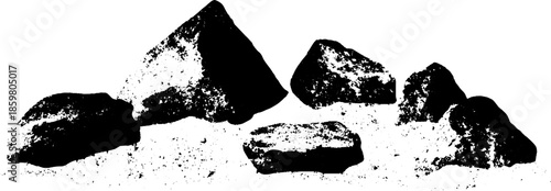 Black and white desert stone silhouette for artistic design