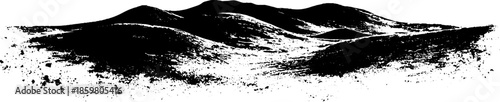 Black and white stencil of faint shifting dunes illustration for artistic design