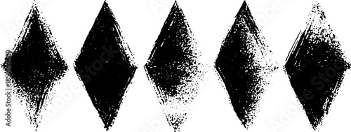 Folk-inspired black and white diamond stencil art for creative designs