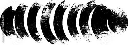 Black and white stencil illustration of abstract curved line pattern for art and design