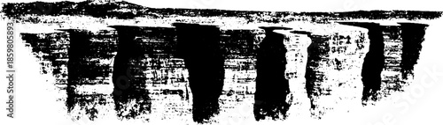 Black and white geologic strata stencil illustration for urban art and design