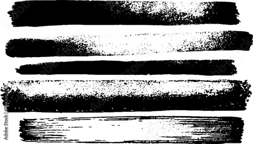 Black and white stencil illustration of layered rectangular brushstrokes for urban art and design