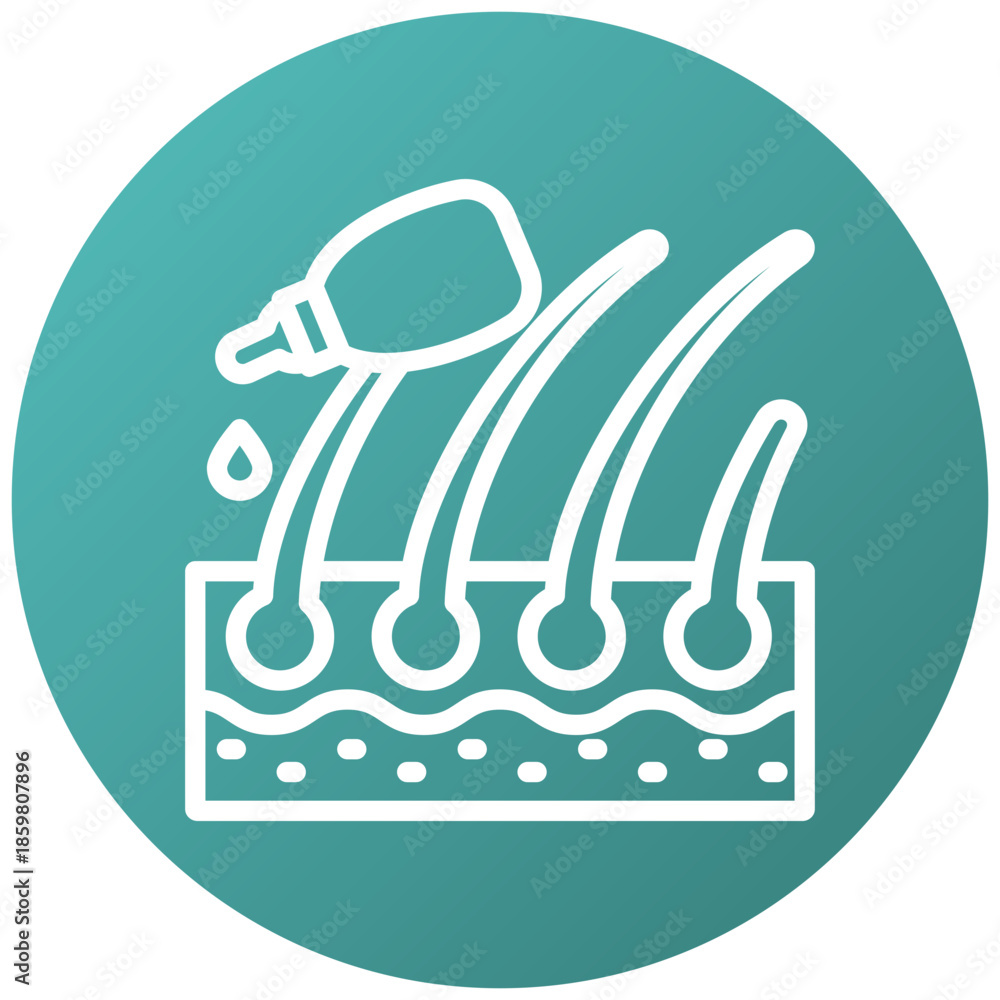 Fototapeta premium Hair Oil Gradient Fill Icon, Mini Illustration Relate To Personal Care. Use For Modern Concept, Ui, Ux Web And App Development.