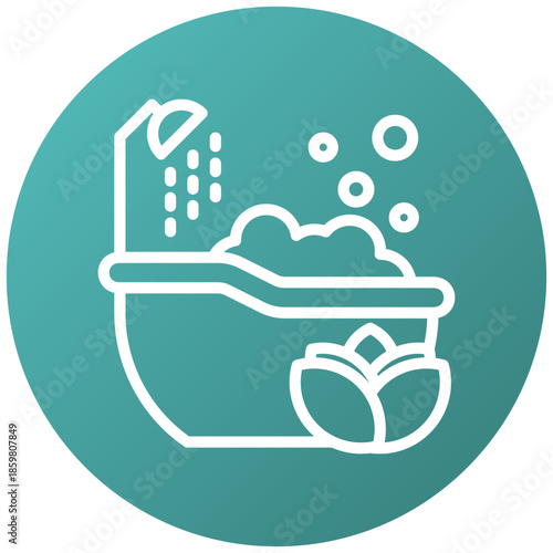 Bath Gradient Fill Icon, Mini Illustration Relate To Personal Care. Use For Modern Concept, Ui, Ux Web And App Development.