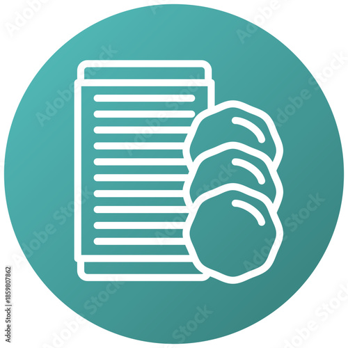 Cotton Pad Gradient Fill Icon, Mini Illustration Relate To Personal Care. Use For Modern Concept, Ui, Ux Web And App Development.