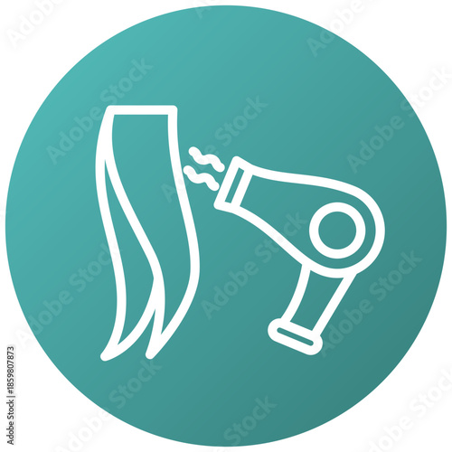 Hair Dryer Gradient Fill Icon, Mini Illustration Relate To Personal Care. Use For Modern Concept, Ui, Ux Web And App Development.