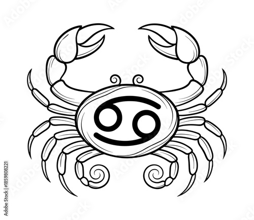 Discord crab against white background