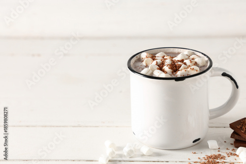 Cup of hot cocoa drink with...