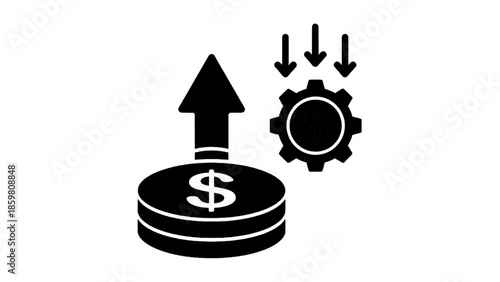 Vector illustration of a business financial growth optimization process concept, on transparent background