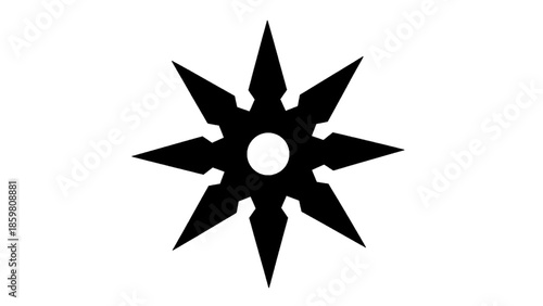 Vector illustration of a stylized throwing weapon symbol with sharp points, on transparent background