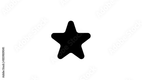 Vector illustration of, on transparent background, a simple black star icon, representing rating or favorite