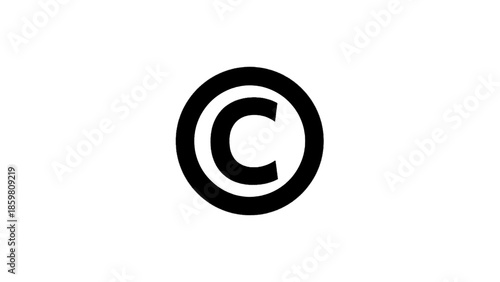 Vector illustration of an encircled 'C' letter symbol for content protection, on transparent background