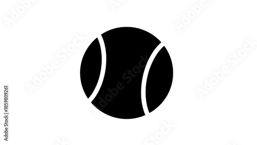 Vector illustration of a classic black tennis ball graphic design on transparent background
