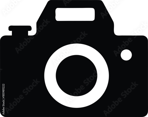 dslr camera silhouette vector illustration on transparent background