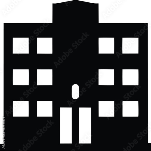 server rack silhouette vector illustration on transparent background