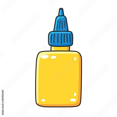 Yellow glue bottle illustration isolated vector