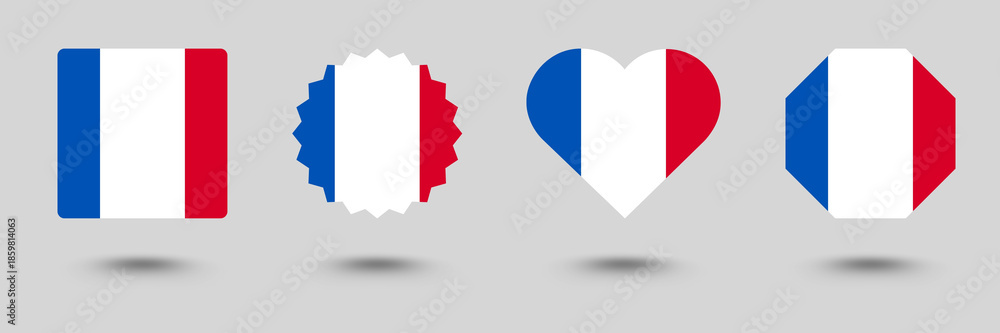 Naklejka premium France flag button 