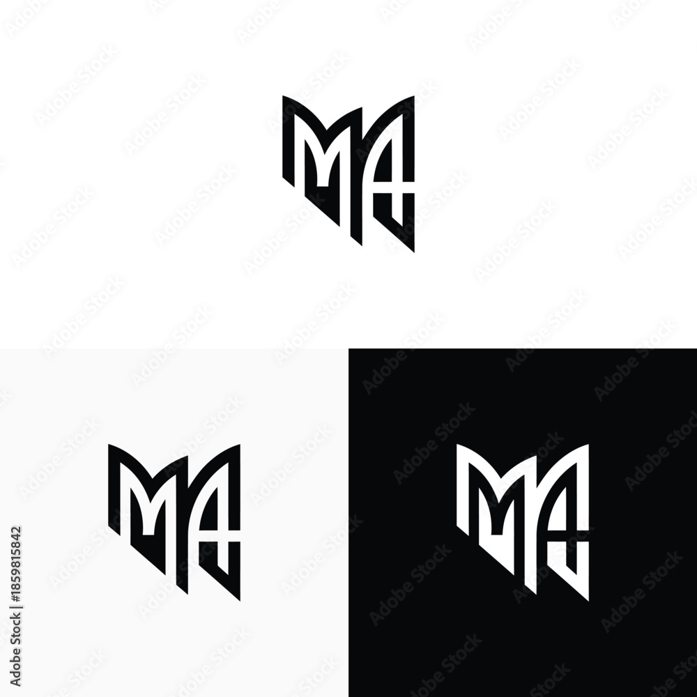 Obraz premium M A initial monogram vector icon illustration