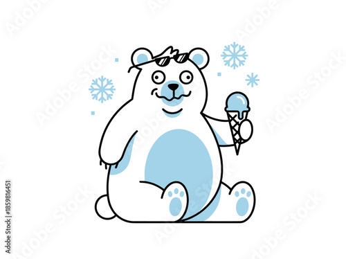 Polar Bear Chef with Ice Cream Concoction