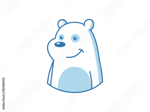 Smiling Light-Blue Standing Bear Character