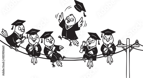 funny bird on a wire, bird, food, rose, xmas, flower, seamless, fairy tale, fantasy, art, winter, fairytale, outline, pattern, children, cat, nature, animal, coloring book, sketch, drawing, vector, il