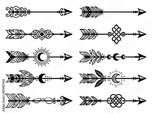 Ornate Arrow Design Collection (Row of Decorative Arrows)