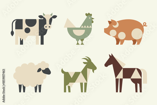 Farm animals (cow, chicken, pig, sheep, others)