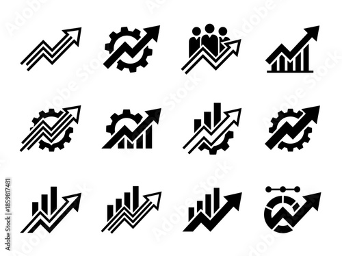 Arrow and decorative banner icons (15 icons per row, looks like arrows with decorative elements and headings).