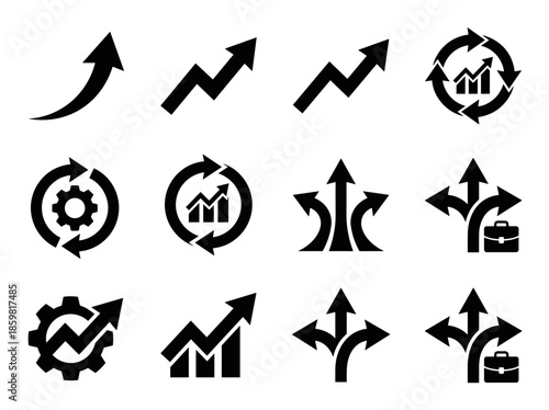 Arrow and Chart Icon Set