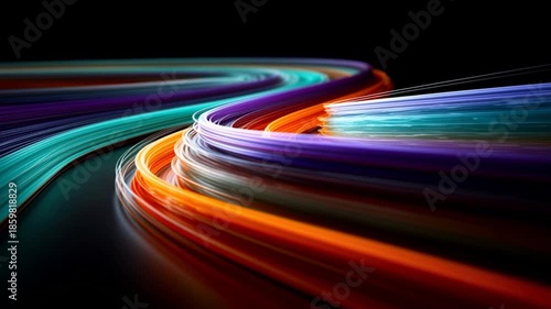 Wavy light trails creating abstract motion blur effect