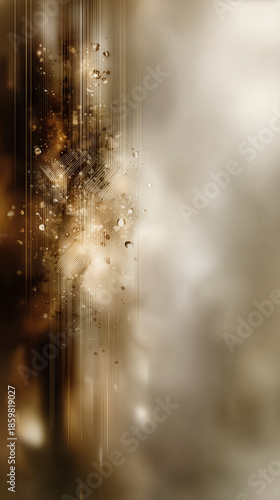 Abstract Digital Circuit Board with Gold Data Flow - Technology Background