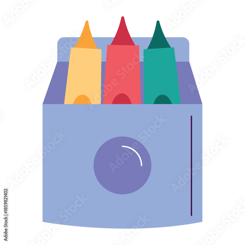 Colorful cartoon crayon school element
