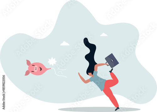 Loss money from economic crisis or stock market crash, financial problem or losing all savings pension concept.life and employment of people.