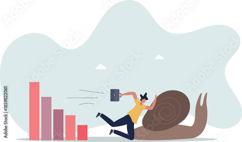 World economic slow down due to COVID-19 Coronavirus pandemic, GDP growth slowly or decline in recession concept.life and employment of people.